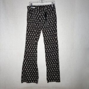 Bianco Y2K Geometric Print Flare Pants Size 28 70s inspired indie sleaze